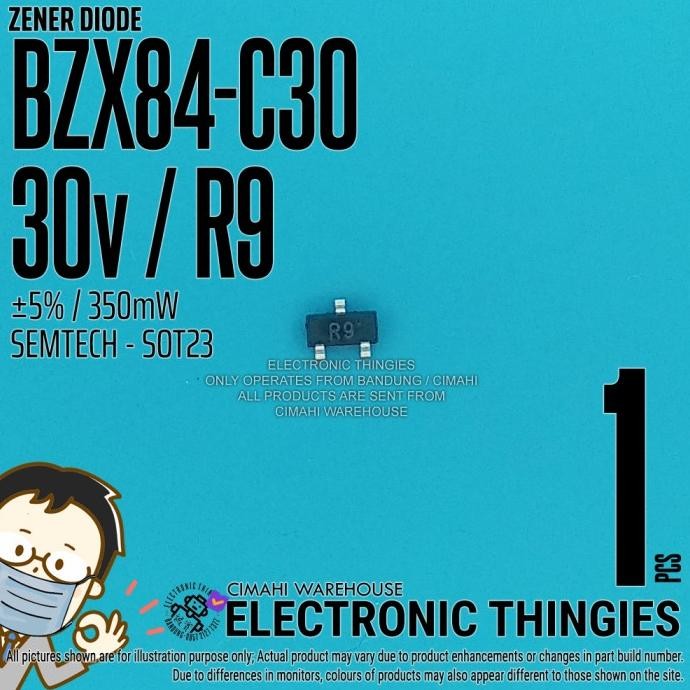 Diskon (8) BZX84-C30 SOT23 SEMTECH ZENER R9 30V 5% DIODE DIODA SMD thingie43 Ayo Beli