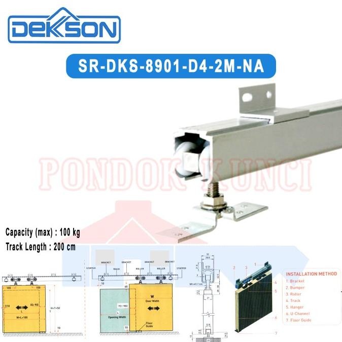 Rel Sliding Dekson Pintu Aluminium Kayu Besi Dekkson 8901 D4 2 Meter