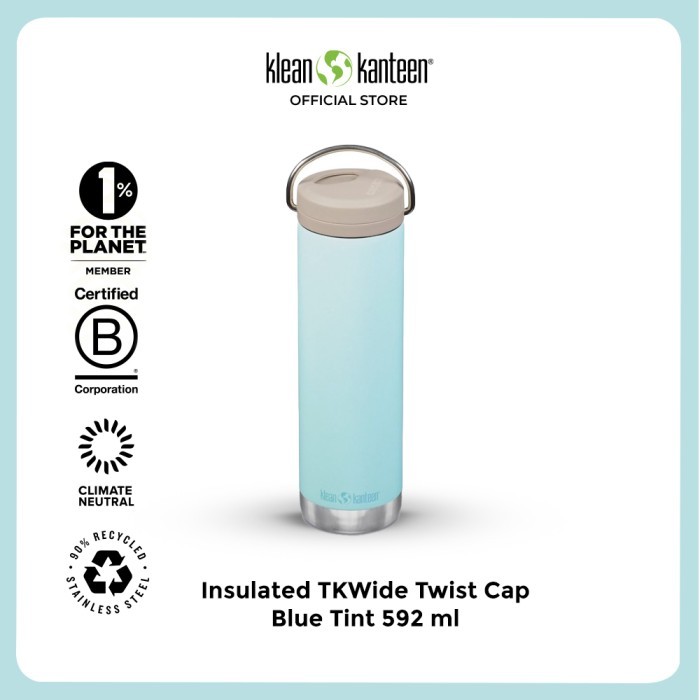 Klean Kanteen Insulated TKWide Twist Cap Blue Tint 592 ml