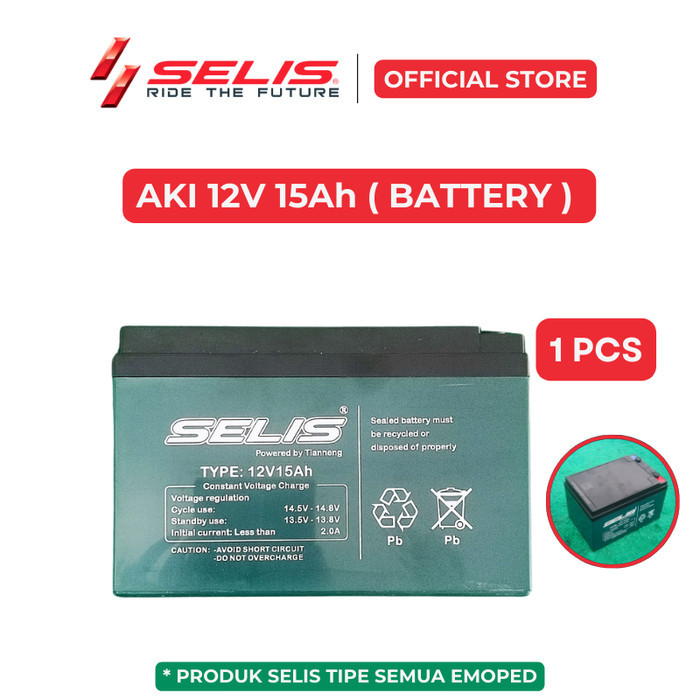 SELIS - Aki Accu Baterai 12 Volt 12 Ah Sepeda Motor listrik Universal ( Battery )