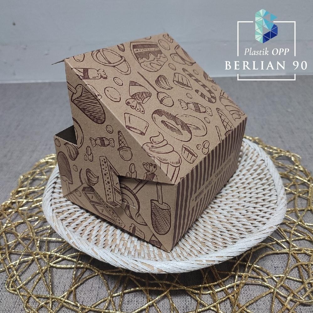 

VIRAL Dus Kue 12 x 14 cm Motif Kraft / Kardus Snack Box isi 50 pcs tia-111