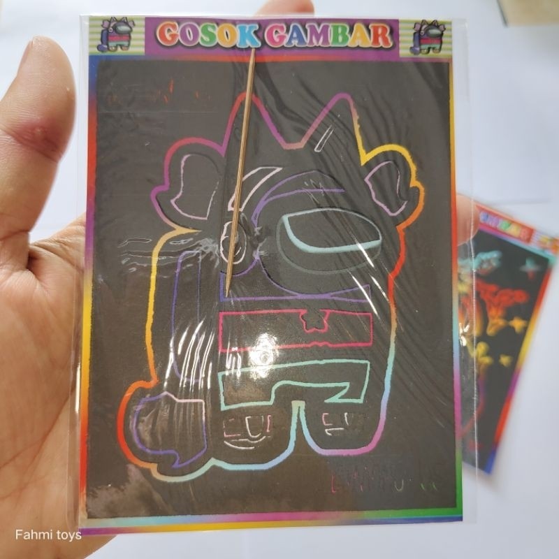 

100 pcs mainan GOSOK ITEM dan mewarnai gosok lidi gambar