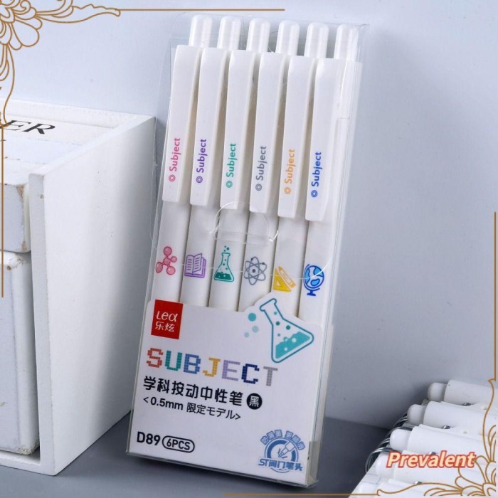 

Vee 6Pcs/Set Pena Gel Perlengkapan Kantor Sekolah Alat Tulis Press