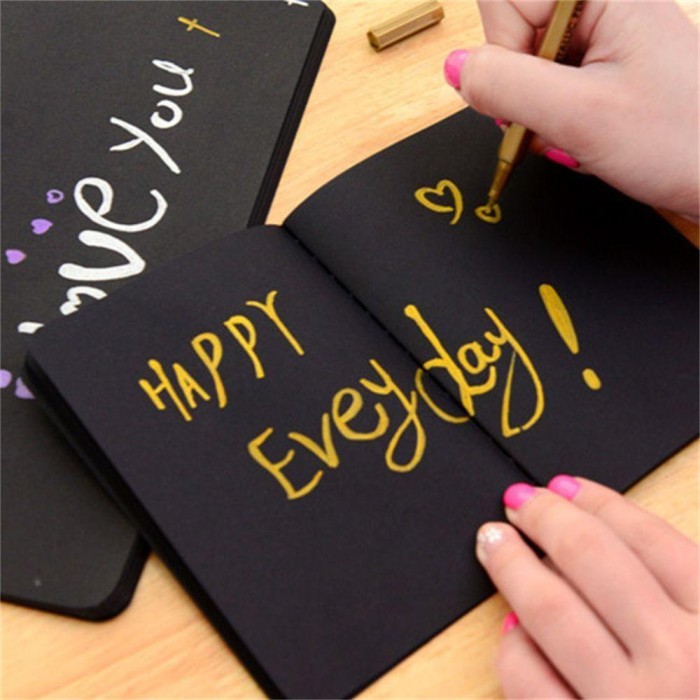 

Vee Willis1 Blank Black Paper Pad Perlengkapan Sekolah Alat Tulis Hadiah