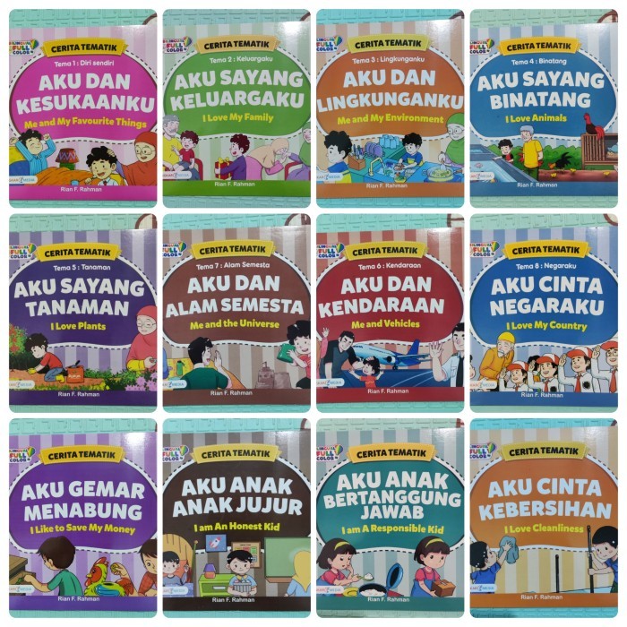

Bana Set 12 Buku Cerita Anak Tematik Bergambar Bilingual Full Collor