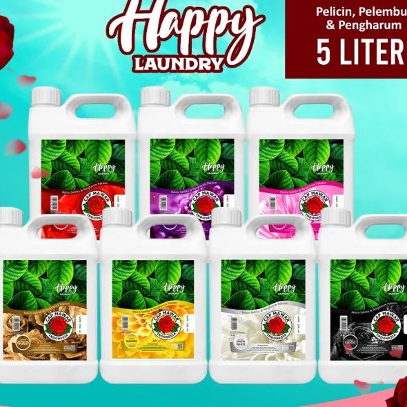 Happy Laundry - Pewangi / Pelicin Pakaian (Aroma Mawar) - Msl - Hl