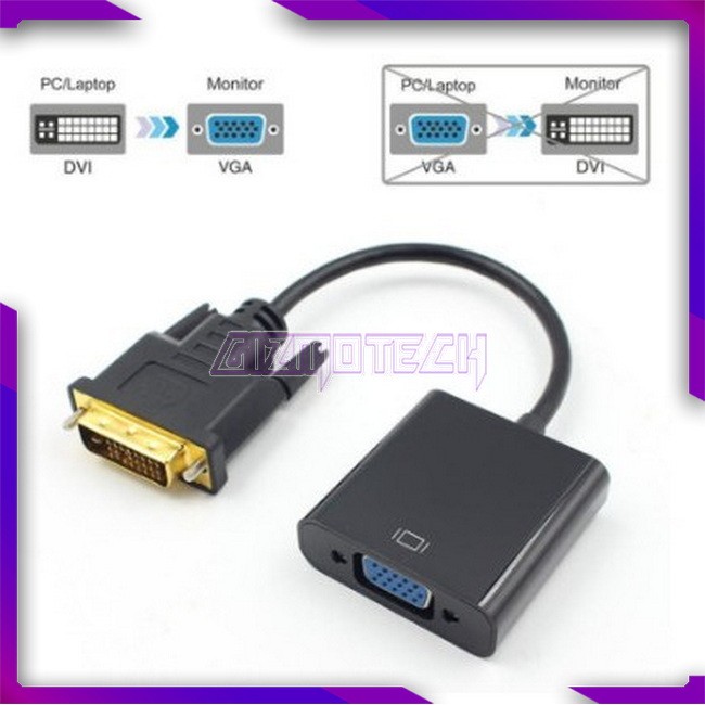 KONVERTER KABEL DVI 24+1 TO VGA AKTIF DVI-D TO VGA ACTIVE CONVERTER CABLE - Gizmotech