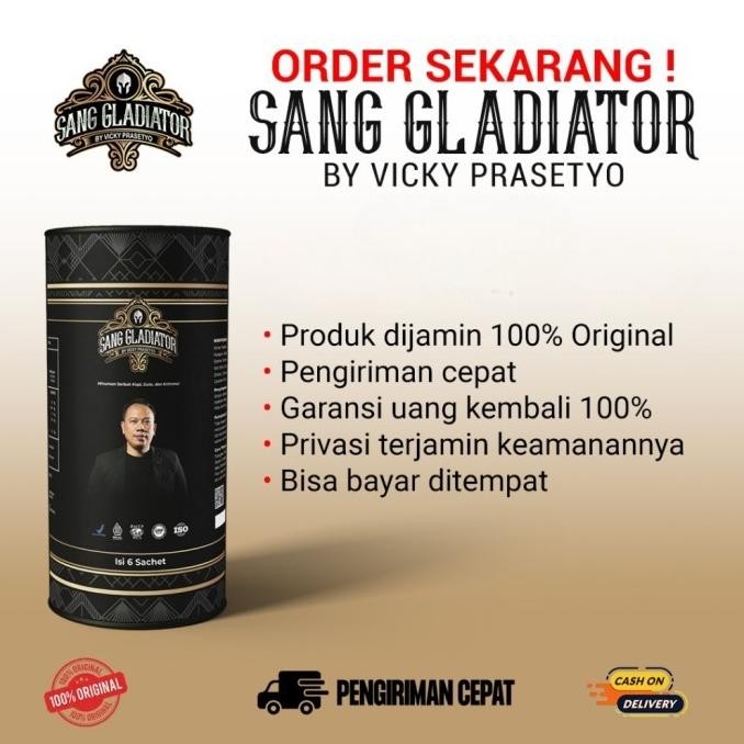 

Sang Gladiator Coffee Original Bpom By Vicky Prasetyo | Kopi Kuat Pria