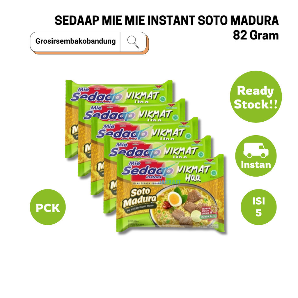 

SEDAAP MIE MIE INSTANT SOTO MADURA PCK 82g - 5 Pcs - Kota Bandung