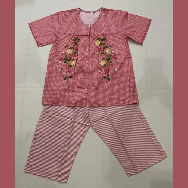 Baju Tidur Piyama Baby Doll Bordir Malang Katun Jepang - JSC1 / 001