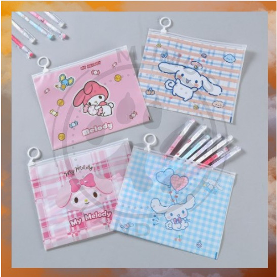 

HARGA PROMO TEMPAT PENSIL/TAS KOSMETIK TRANSPARAN /POUCH KOSMETIK MOTIF MELODY KARTUN/ SANRIO LUCU