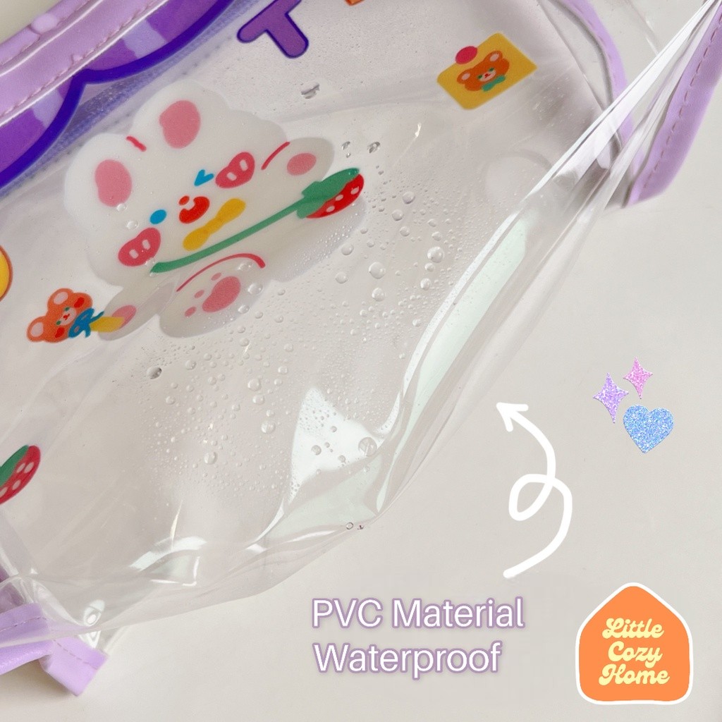 

HARGA SPESIAL KAWAII TRANSPARENT POUCH / TEMPAT PENSIL TRANSPARANT KOREA ZIPPER MOTIF AESTHETIC