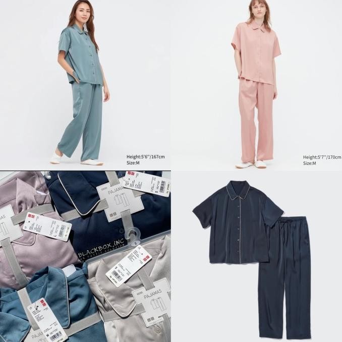 Uniqlo women set piyama satin women new original
