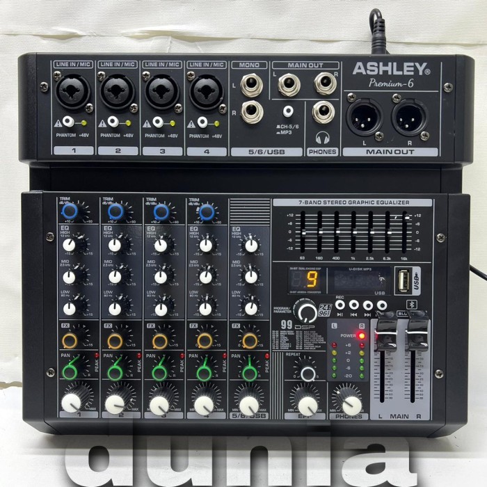 Mixer Ashley Premium 4 premium6 Original 4 Channel Bluetooth - USB Wit