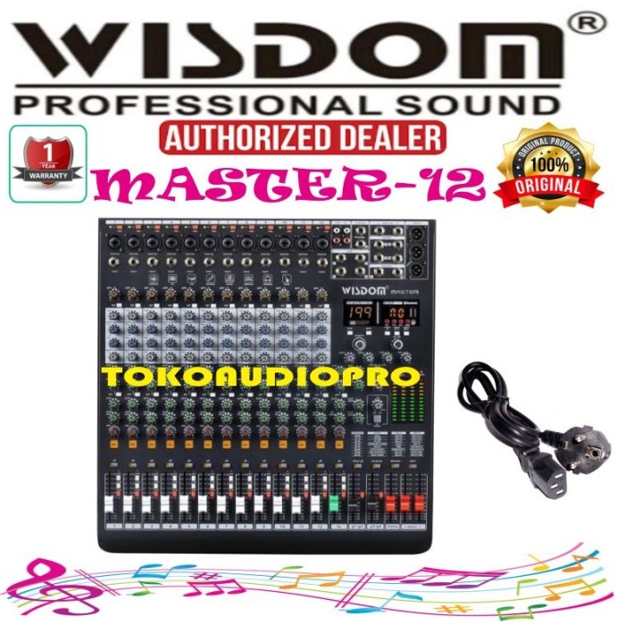 Mixer Wisdom Master 12-Channel Mixer Audio dengan Bluetooth Dan Efek