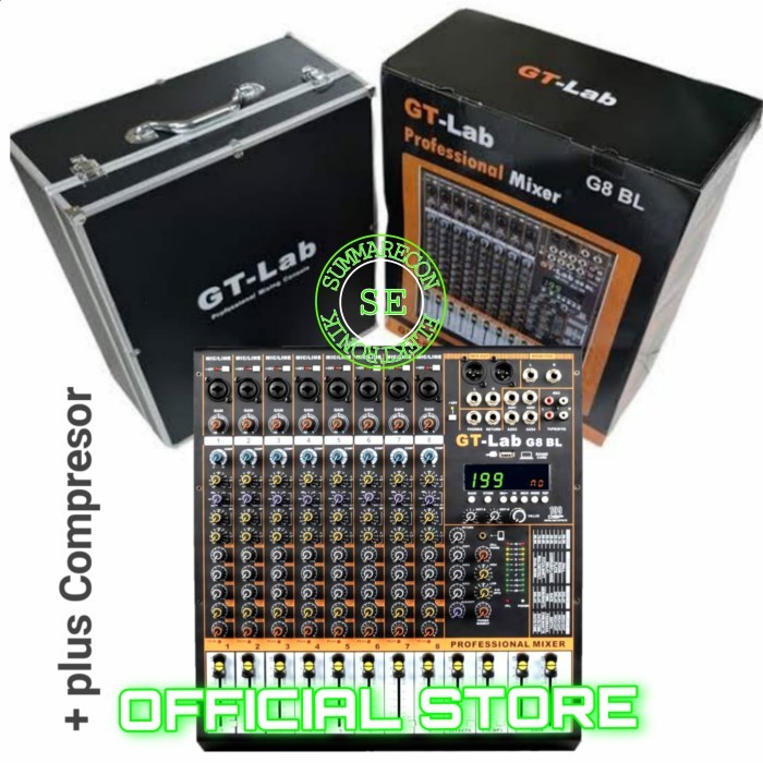 mixer audio 8 channel original rdw gt lab 8 bluetooth usb