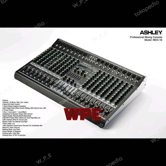 mixer audio ashley mdx16/ashley mdx 16 original 16 channel