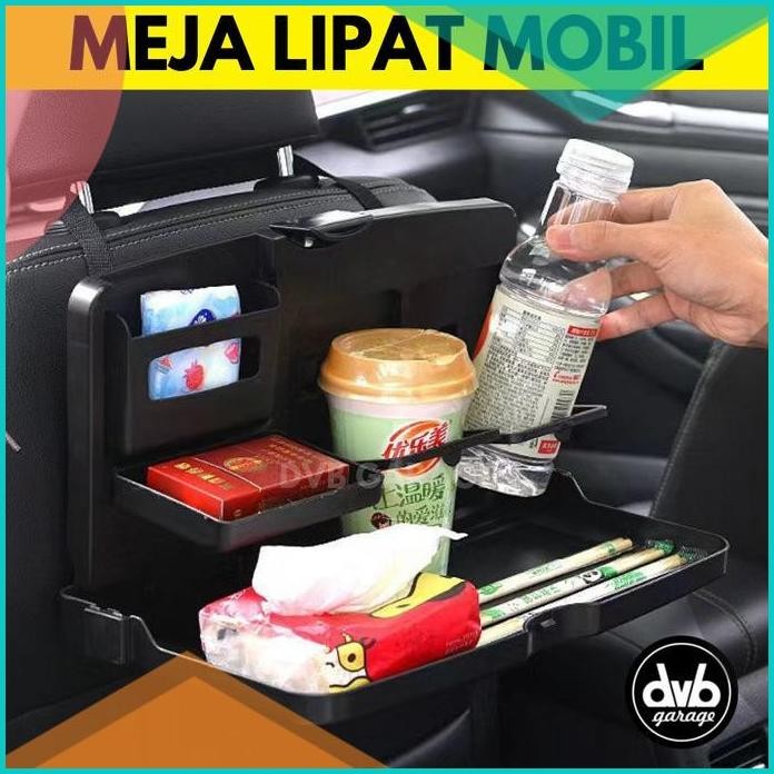 Meja Lipat Mobil Serbaguna Rak Kursi Makan Minum Foldable Multifungsi
