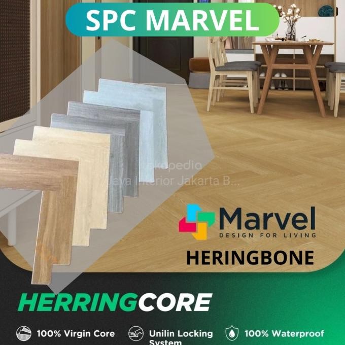 Lantai Spc Heringbone Marvel / Motif Heringbone / Spc Lantai