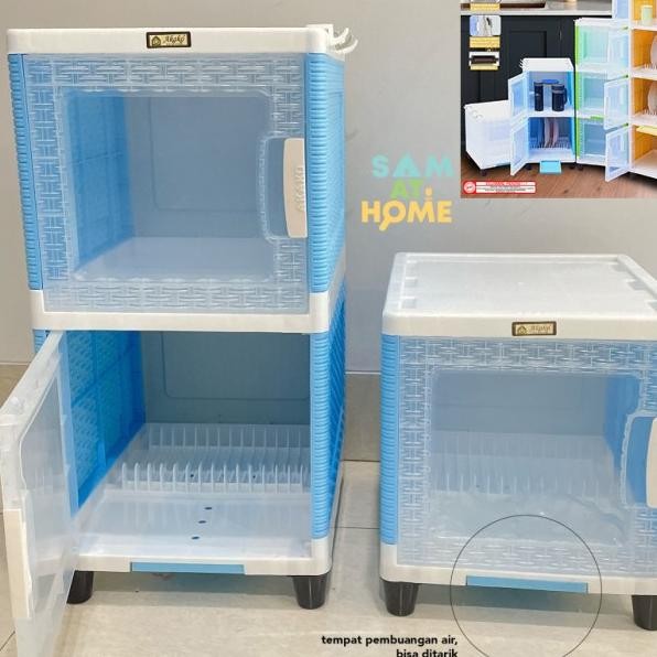 Rak Piring Akako / Kotak Box Susun - Lemari Dapur Plastik