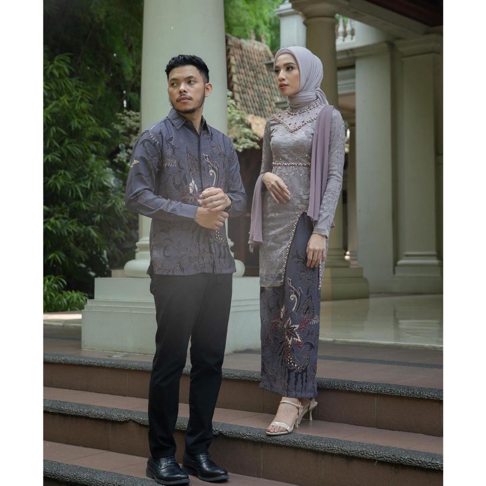 ad-3 Batik Kebaya Couple Hanna Kebaya Wisuda Set Tunik Lamaran Tunangan Batik Baju Couple Kondangan 