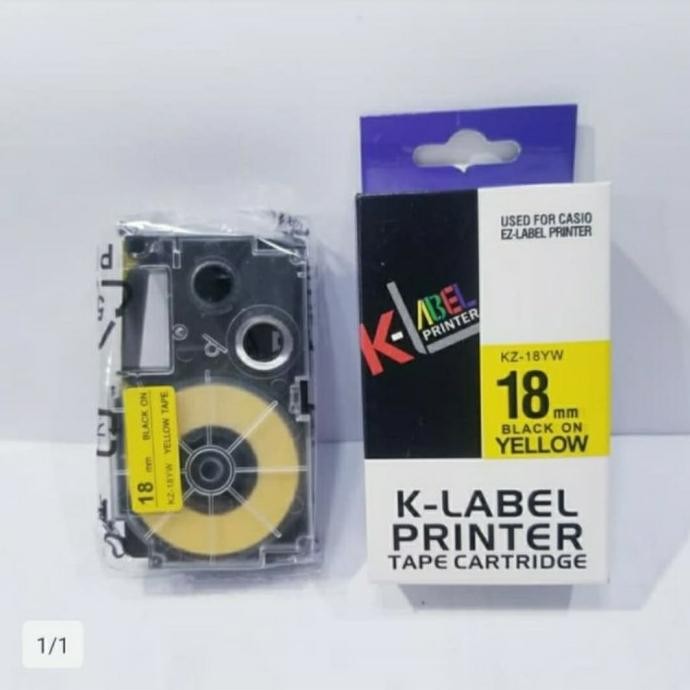 

LABEL PRINTER K-LABEL 18 MM COMPATIBLE USE CASIO EZ TAPE PRINTER 18MM ORIGINAL DAN TERPERCAYA