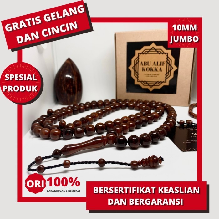 SALE Tasbih Kokka 10MM Jumbo Tasbih Kaokah Asli Bersertifikat Tasbih Kauka