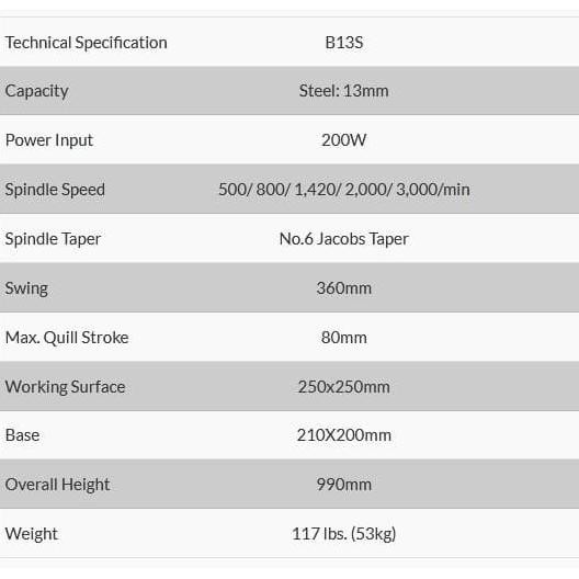 Mesin Bor Duduk 13 Mm - Hitachi B13S