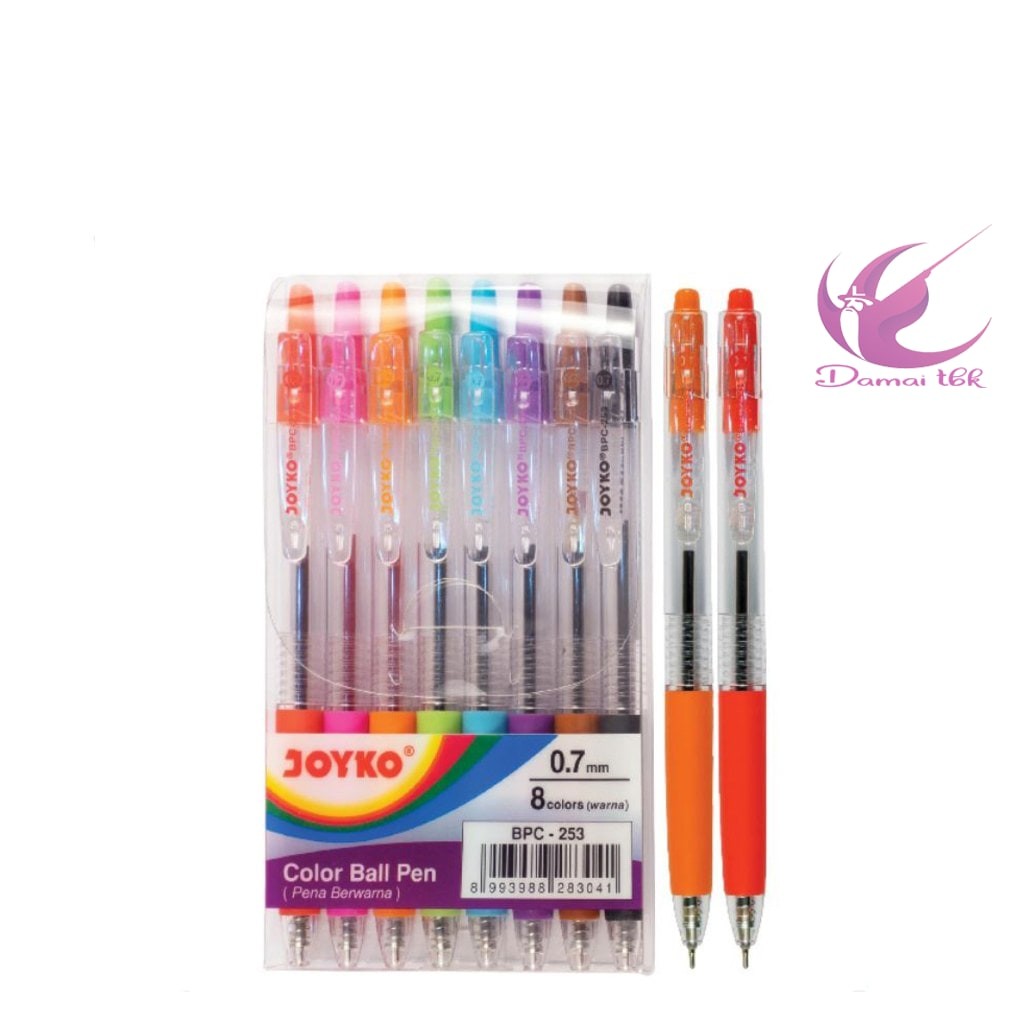 

Pulpen cetek warna warni ball pen BPC253 JK 8pcs