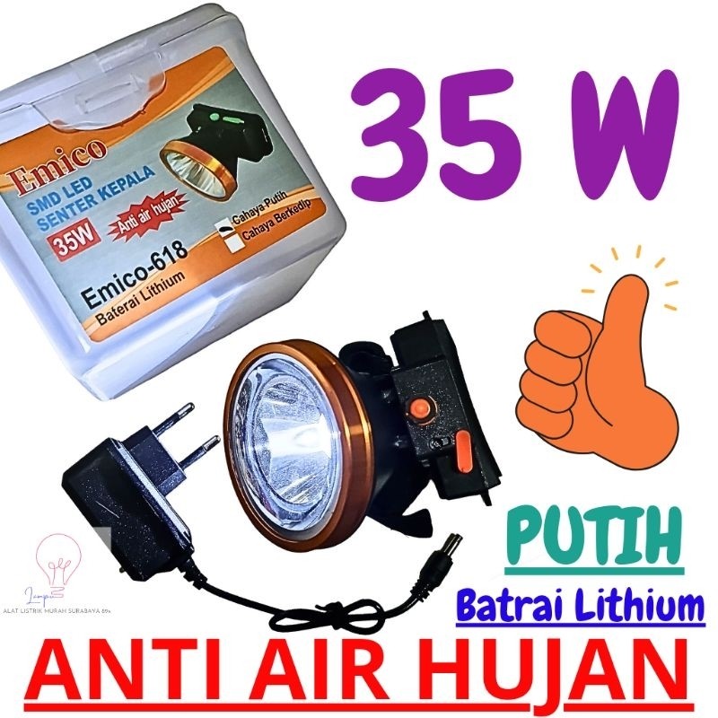 Senter Kepala 35w putih EMICO