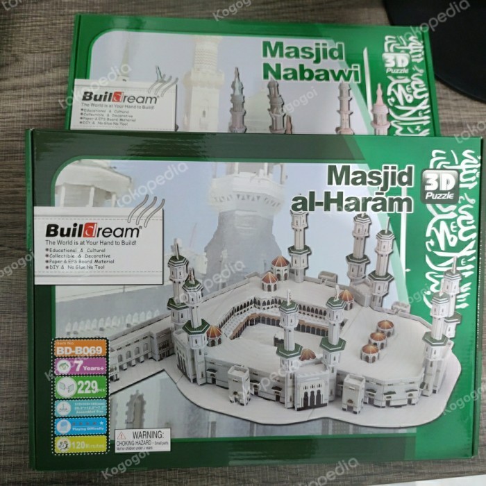 3D Puzzle niatur Masjidil Haram Mekkah Preum Edition Mainan Anak