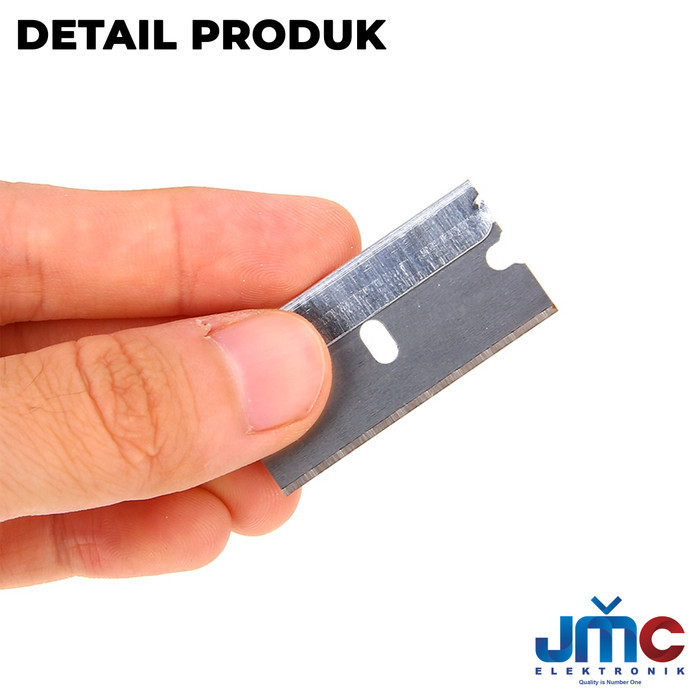 

100Pcs Mata Pisau Refill Cutter Pembersih Lem Sticker Scraper Pengupas Otr