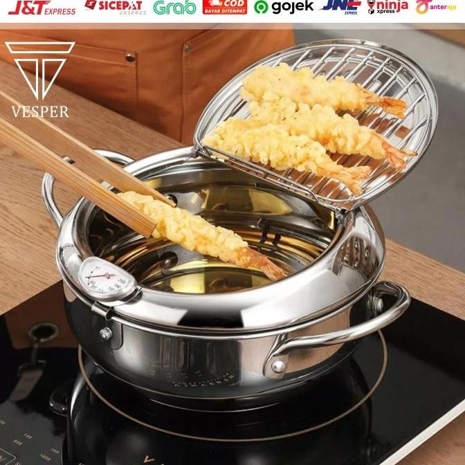 japanese deep fryer pot thermometer / panci penggoreng suhu tinggi