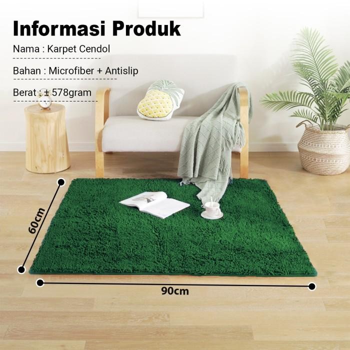 Karpet Keset Cendol Microfiber Tebal Besar Uk 60 X 90 Cm Anti Licin Bulu Lembut Premium | D5 B2