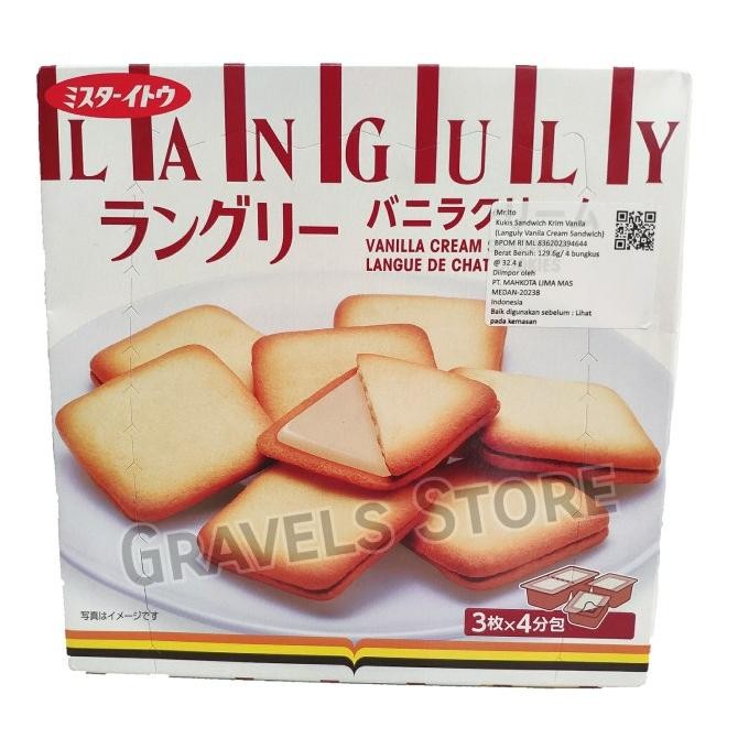 

Mr Ito Languly Vanilla Cream Sandwich - Vanila Cookies Jepang