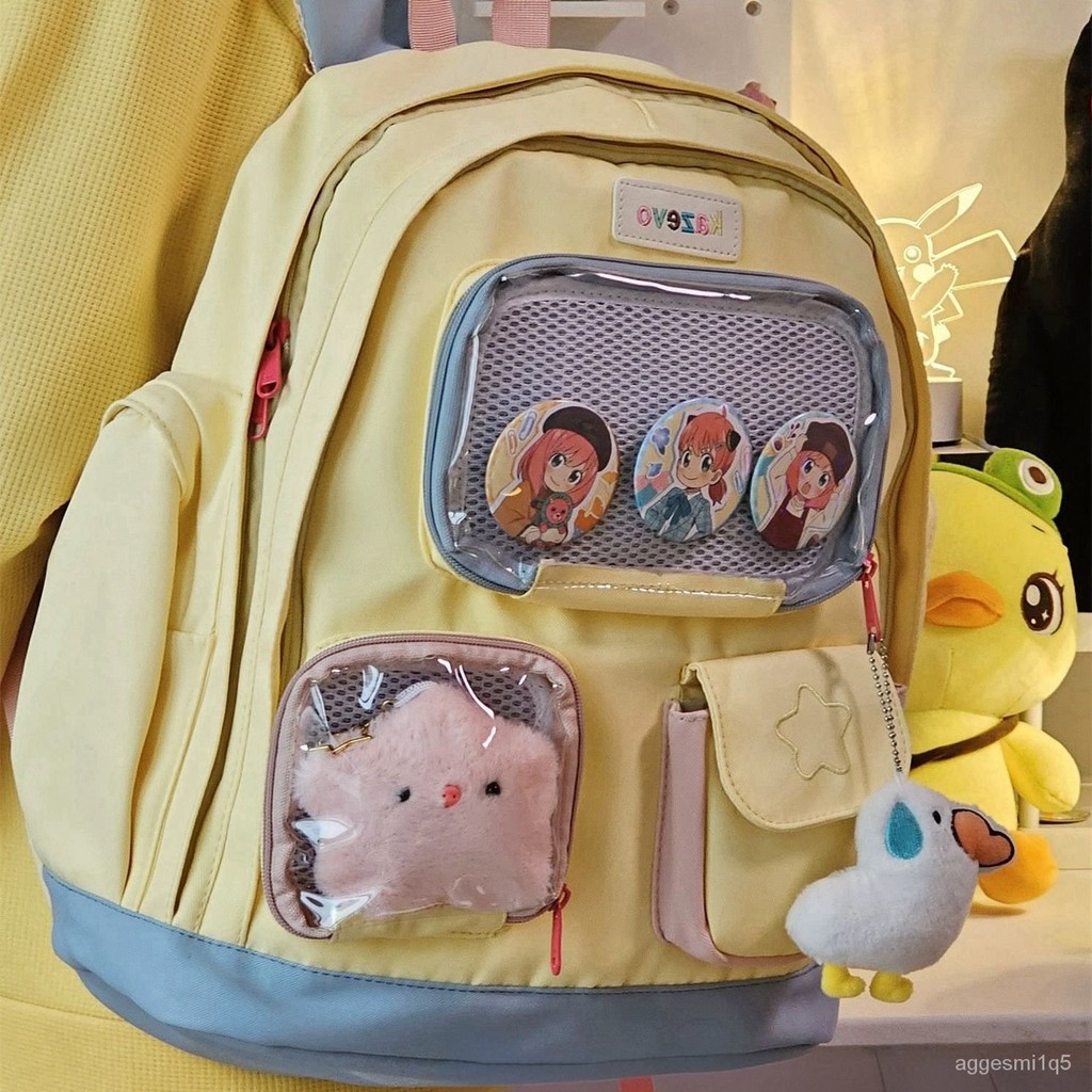 Tas Sekolah Anak Perempuan Hitam/Tas Ransel Import Korea Terbaru Bahan Waterproof/Tas Ransel Transpa