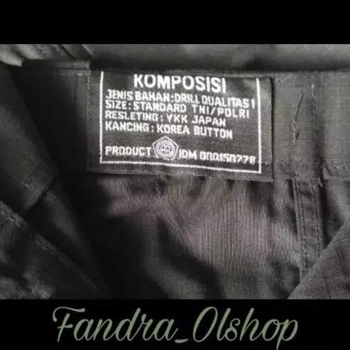 Baju Setelan Pdl Hitam Brimob Merk Ar Bahan Ripstok / Drill. Premium Berkualitas