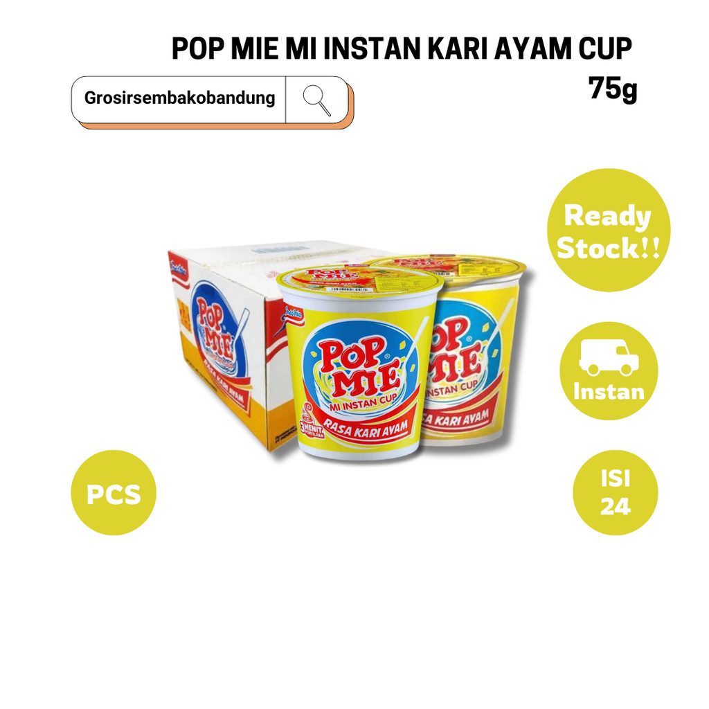 

POP MIE MI INSTAN KARI AYAM CUP 75g - 1 Dus - Kota Bandung