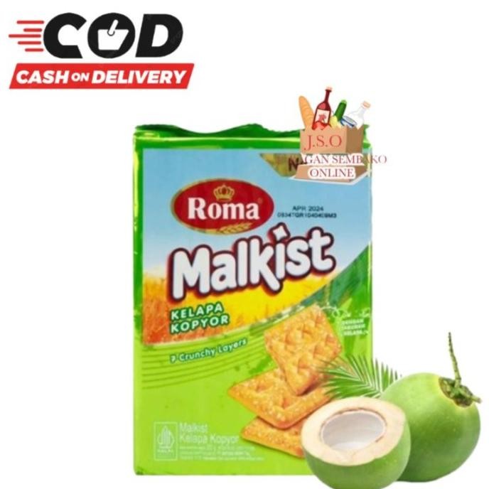 

Malkist Roma Jumbo Kelapa Kopyor 200 Gr 7 Crunchy Layers Dengan Tabura