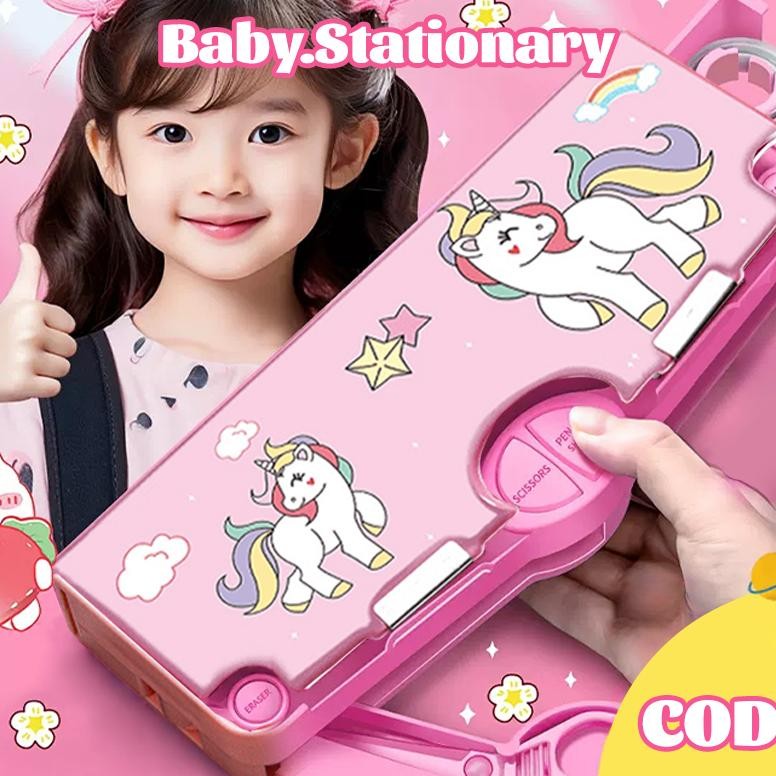 

TERLARIS Tempat pensil untuk anak perempuan/Kotak Pensil Pola Kartun Rautan Kapasitas/ Tempat Pensil Multifungsi Motif in-137