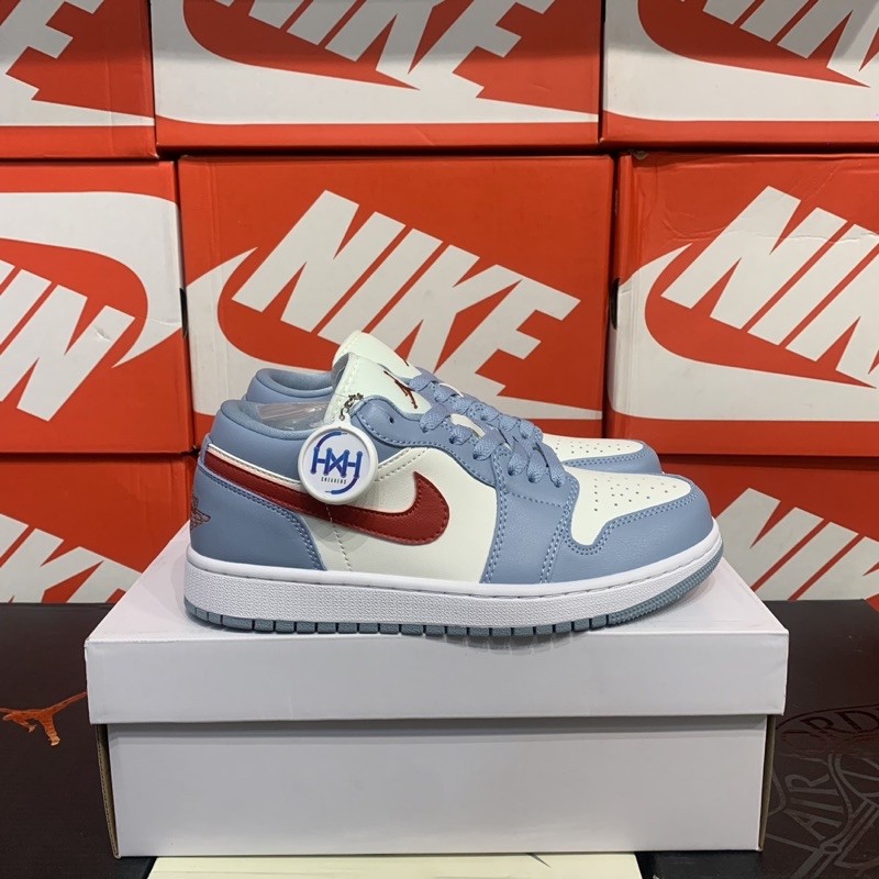 Sepatu Air Jordan 1 Low Blue Whisper Dune Red - 14432