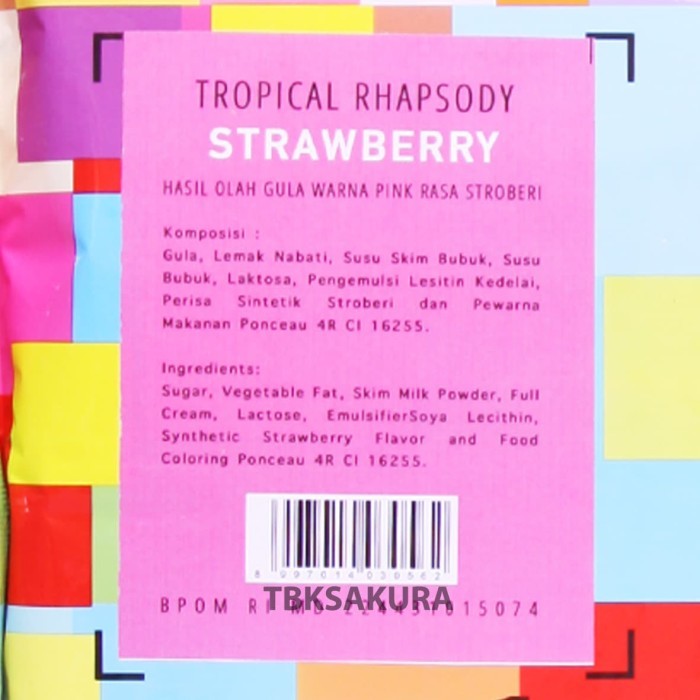 

ELMER Chocolate / Coklat Compound Tropical Strawberry 1 Kg