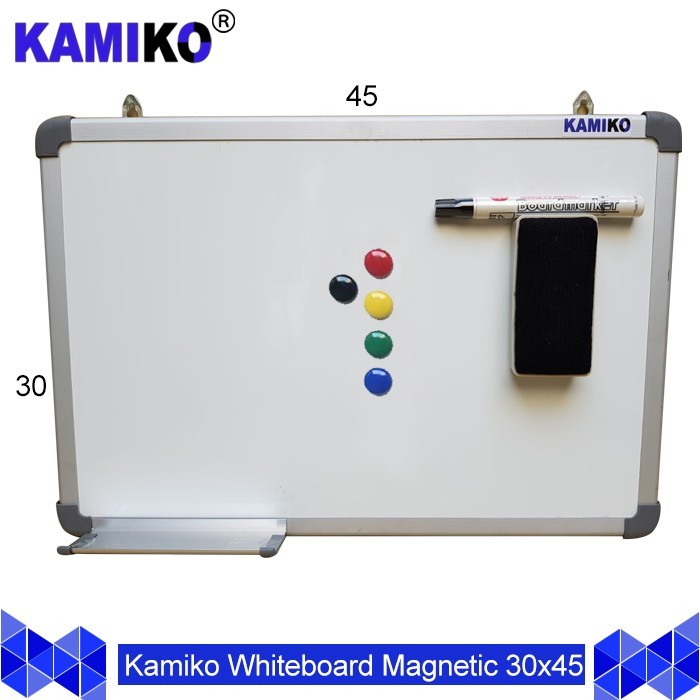 

Ready Whiteboard Kamiko 30 x 45 cm Gantung - Spidol Hitam - Magnet - Hapusan