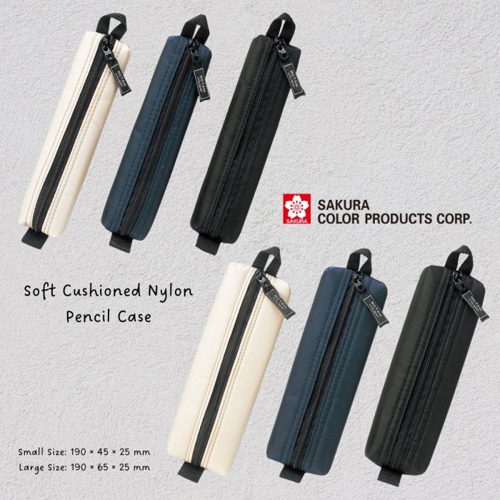 

Ready Sakura Craypas Notam Nylon Pencil Case Kotak Pensil Slim Storage Pouch