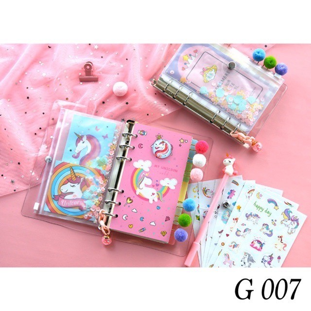 

Ready G007 1 SET DIARY + PEN UNICORN + PAPER CLIP + STICKER + DIY 13 in
