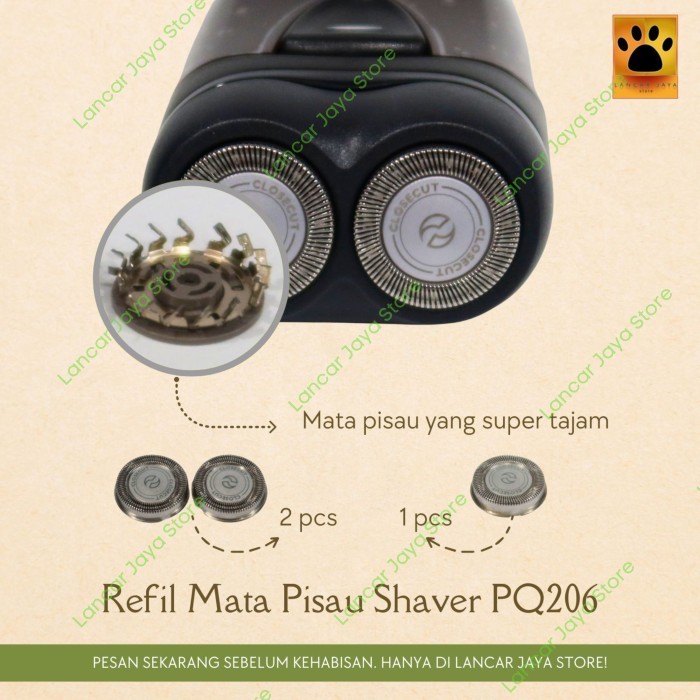 EKSLUSIF Refil Mata Pisau Shaver Philips PQ206 / Philips PQ206 Refill Pisau ORI