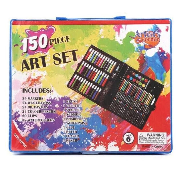 

Super Murah Gstar150Pcs Lukisan Kotak Gambar Pena Set Anak Hadiah Cat Air Pena, Paket Alat Melukis Crayon Set 8.8