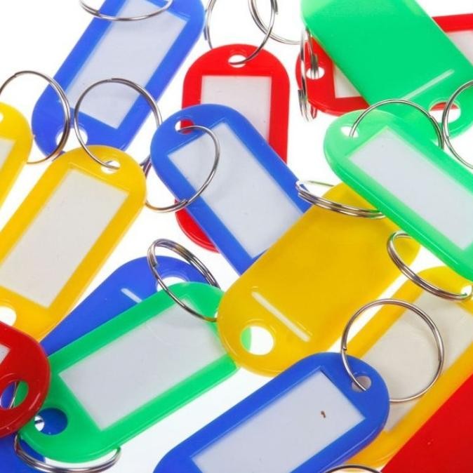 Tag Keychain Ring Gantungan Kunci Plastik Label Tulis Nama