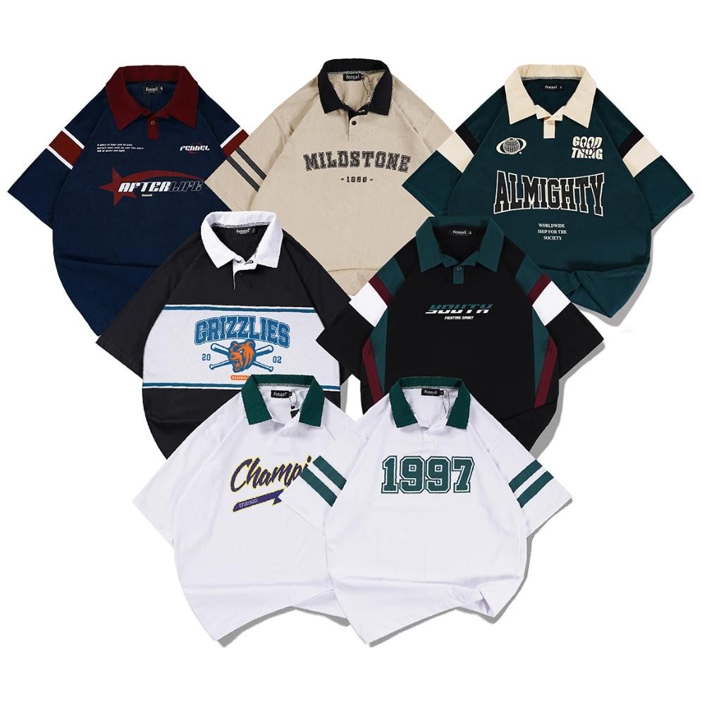 Super Sale [N01220] T-Shirt Oversize Rugby Lengan Pendek Motif Champion Wdm-2227