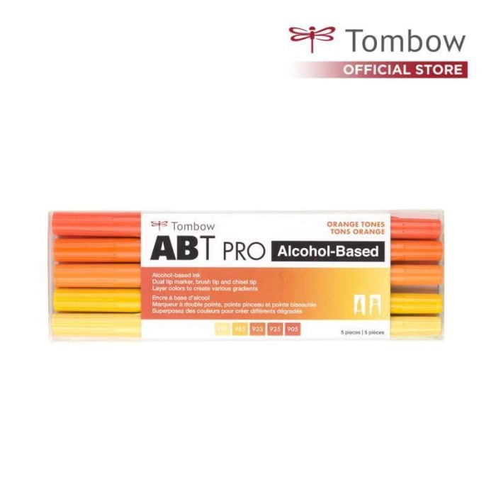 

Ba Tombow Abt Dual Brush Pen Pro Orange Tones Blends Set 5Pcs Alcohol